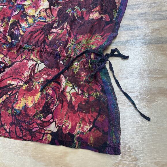 CHICO’s 100% Silk Sheer Chiffon Blouse Top Multicolor Size 3 14 Goblincore Indie - Picture 7 of 11